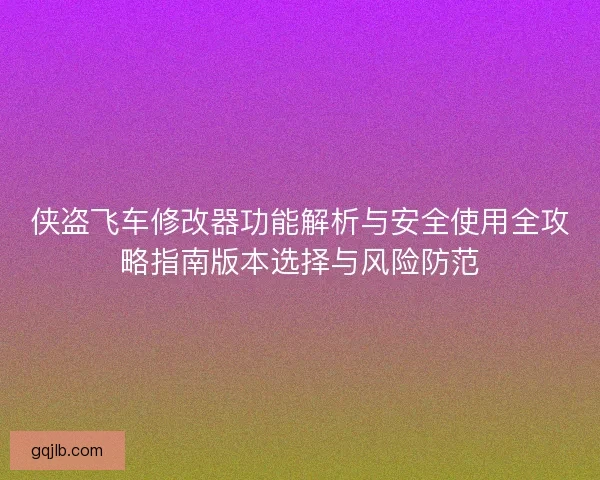 侠盗飞车修改器功能解析与安全使用全攻略指南版本选择与风险防范